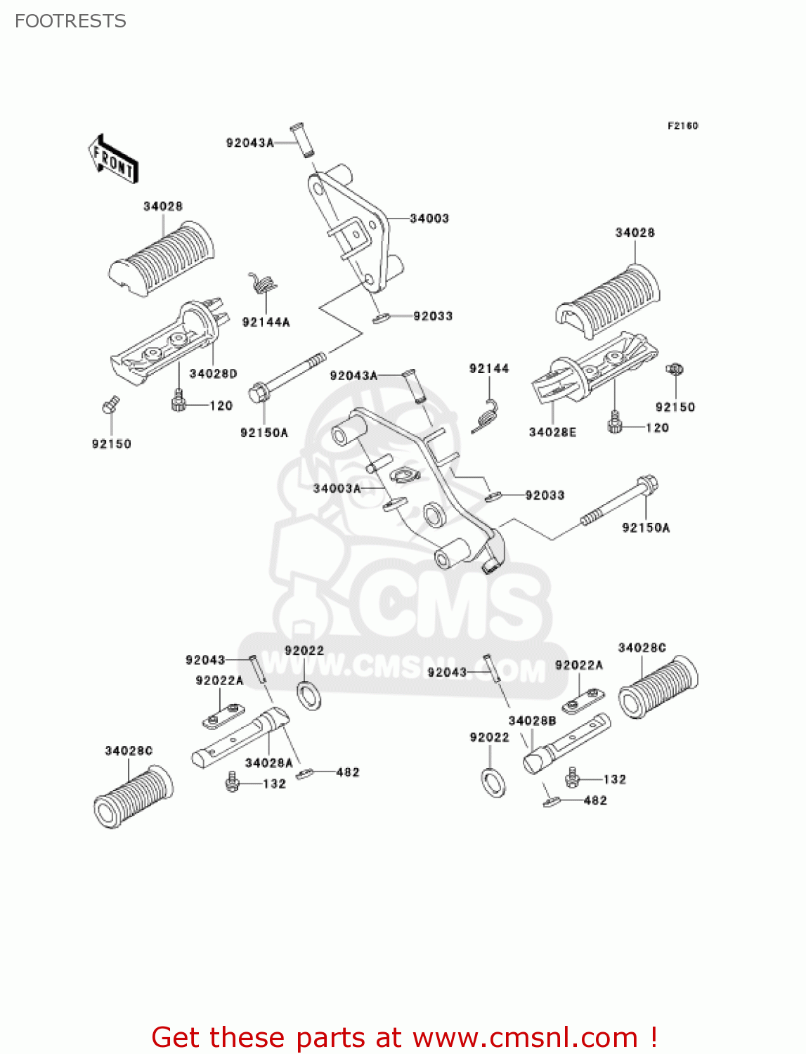 FOOTRESTS VN800B10 VULCAN 800 CLASSIC 2005 USA CALIFORNIA CANADA