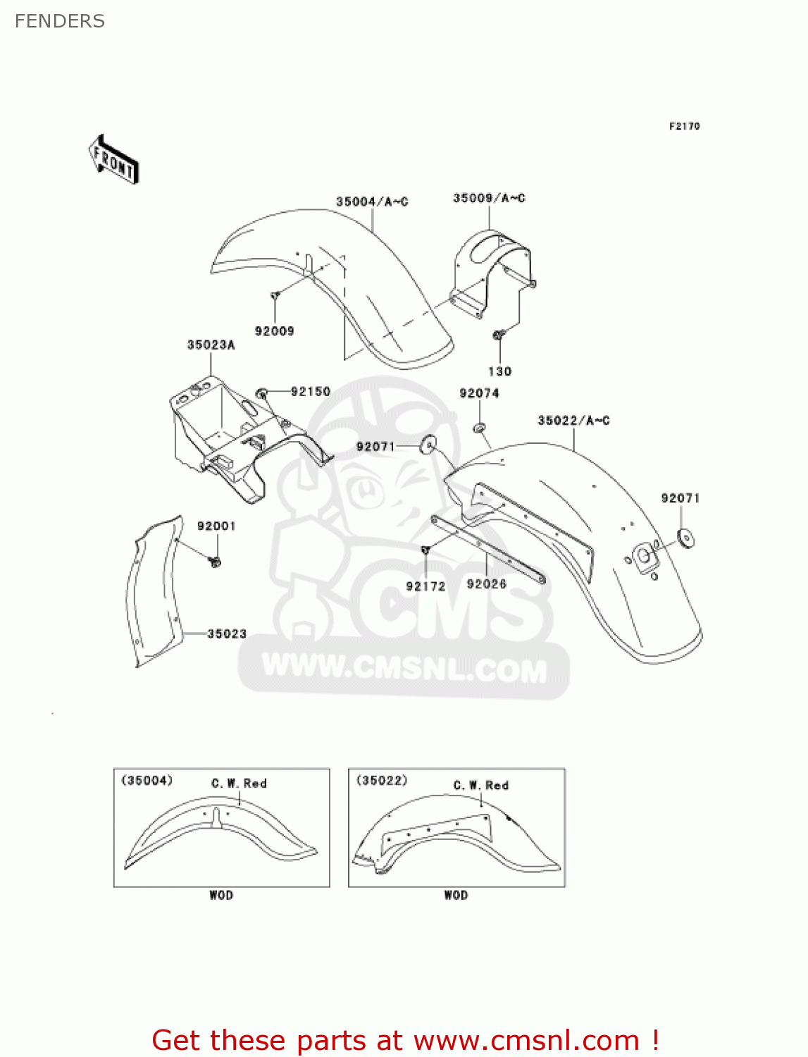 FENDERS VN800B10 VULCAN 800 CLASSIC 2005 USA CALIFORNIA CANADA