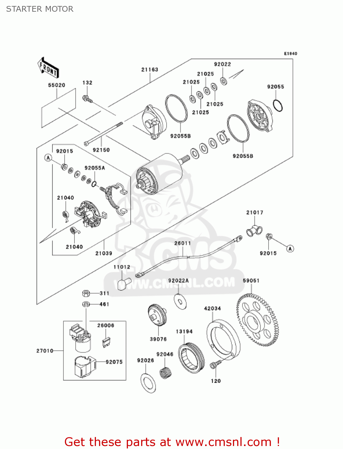 STARTER MOTOR VN800B10 VULCAN 800 CLASSIC 2005 USA CALIFORNIA CANADA