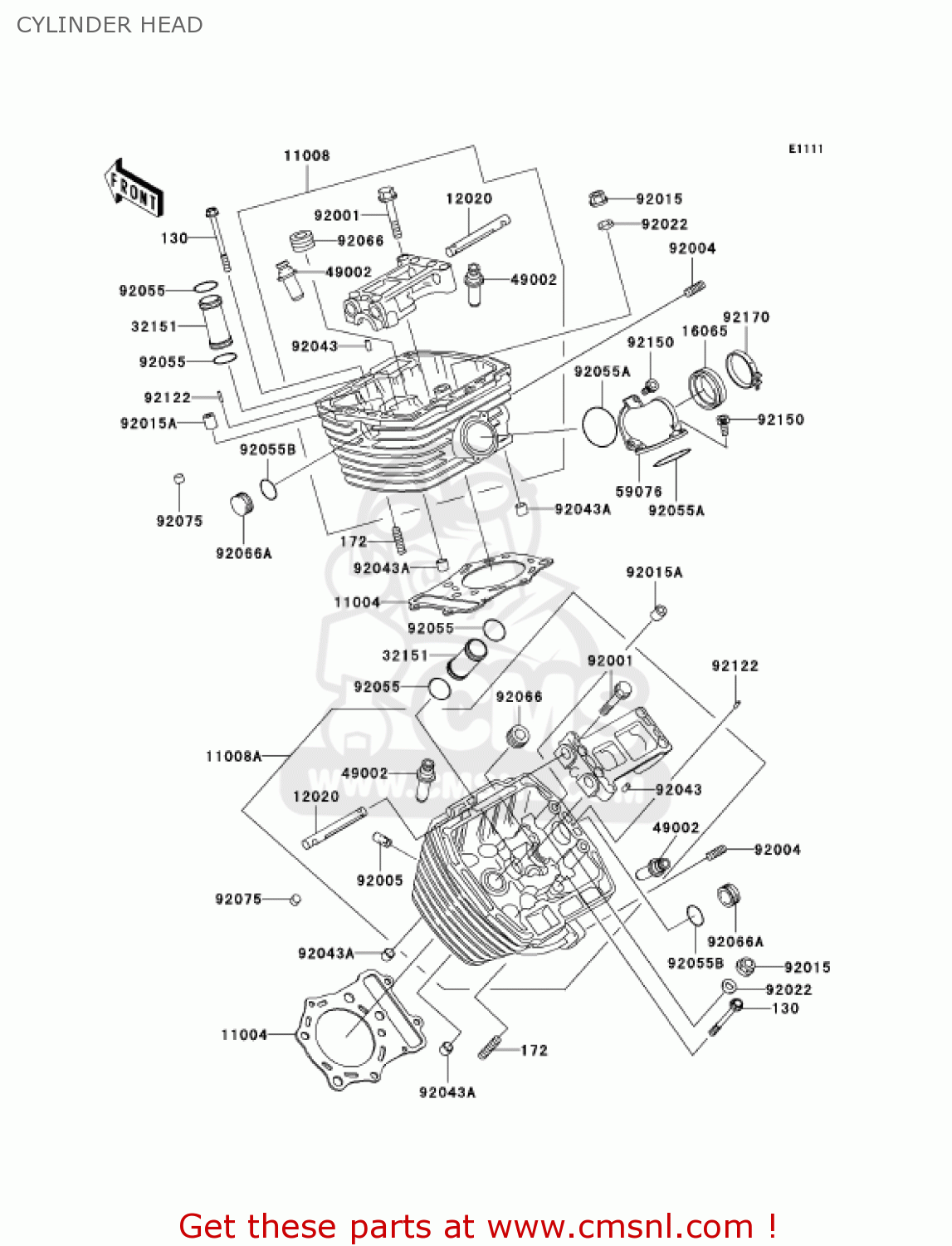 CYLINDER HEAD VN800B10 VULCAN 800 CLASSIC 2005 USA CALIFORNIA CANADA
