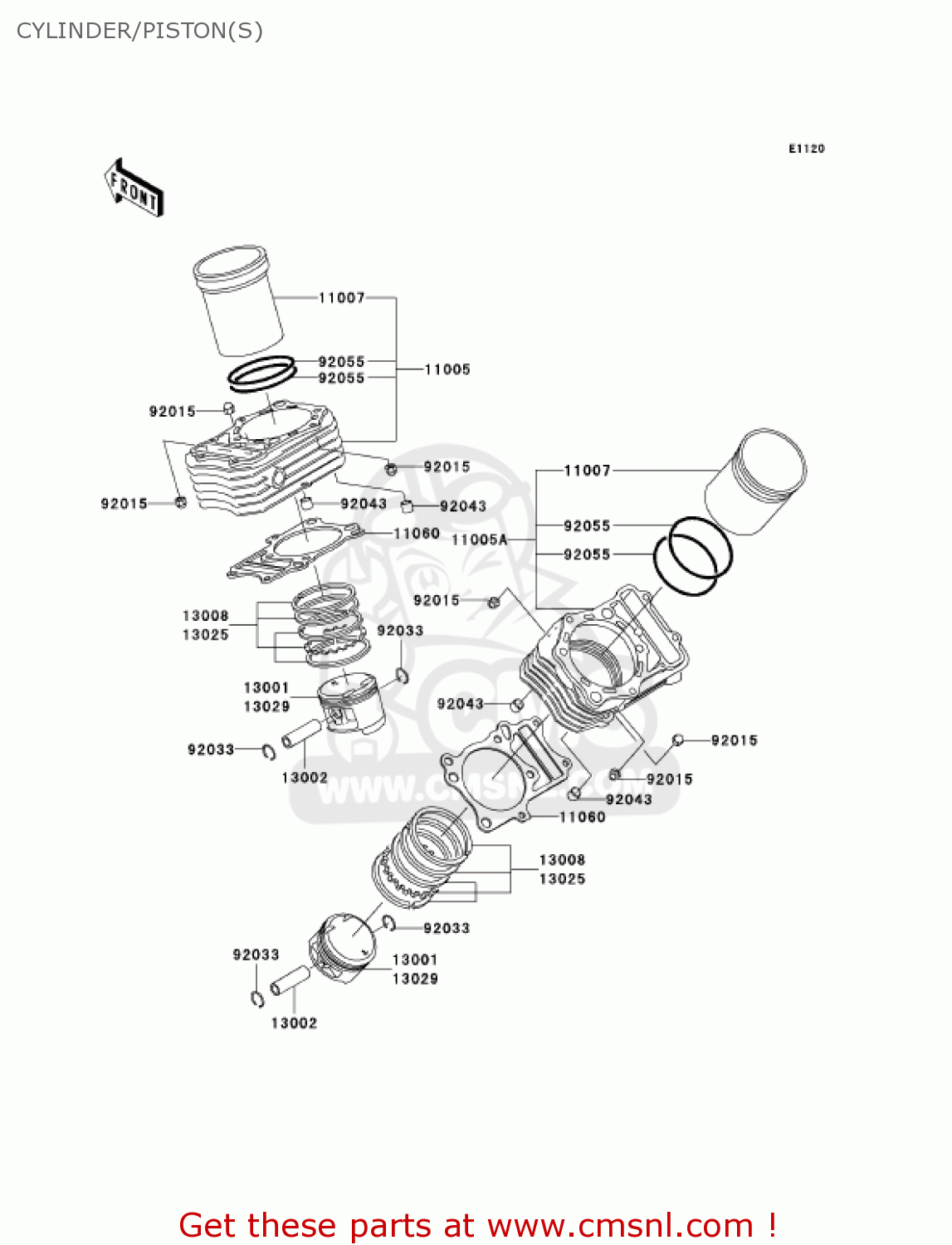 CYLINDER/PISTON(S) VN800B10 VULCAN 800 CLASSIC 2005 USA CALIFORNIA CANADA
