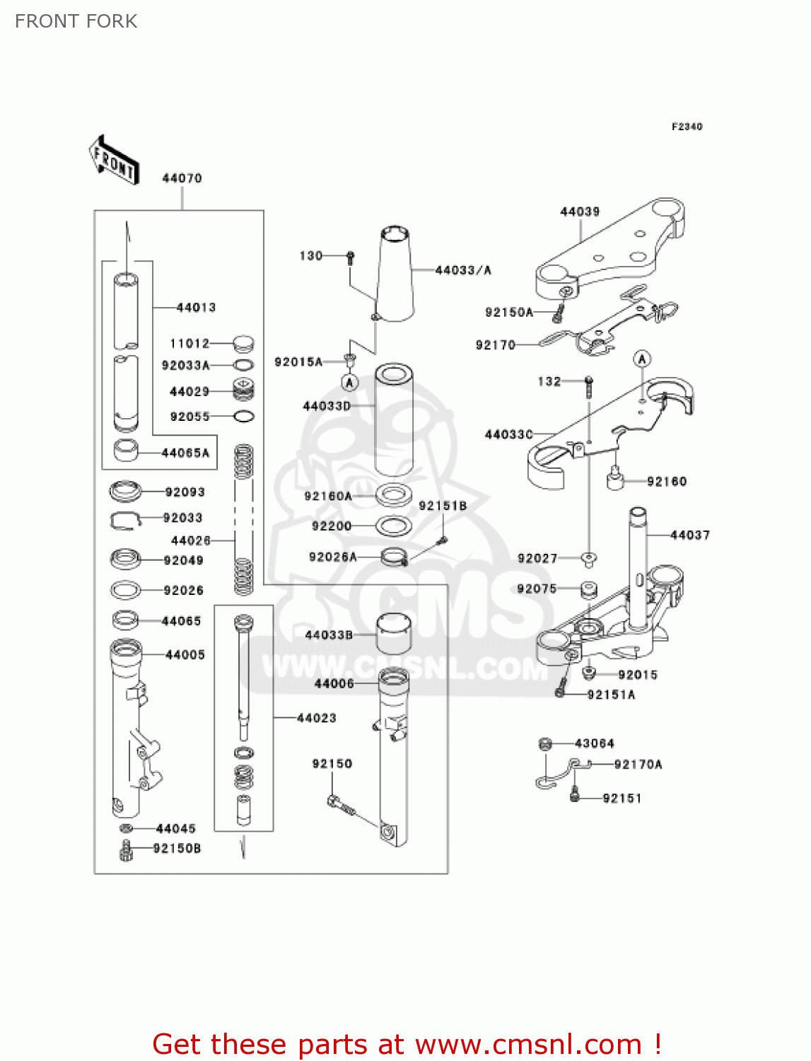 FRONT FORK VN800B10 VULCAN 800 CLASSIC 2005 USA CALIFORNIA CANADA