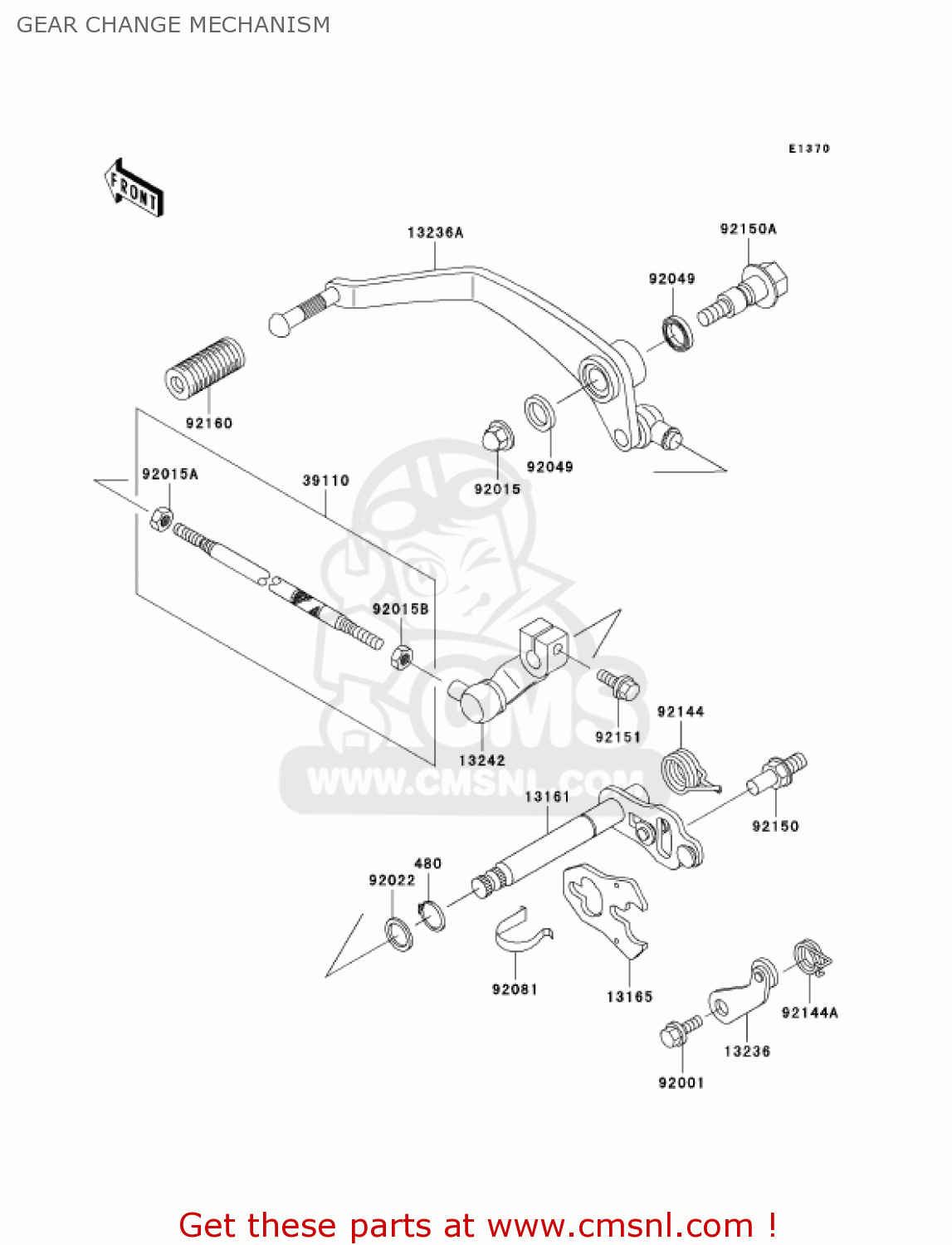 GEAR CHANGE MECHANISM VN800B10 VULCAN 800 CLASSIC 2005 USA CALIFORNIA CANADA