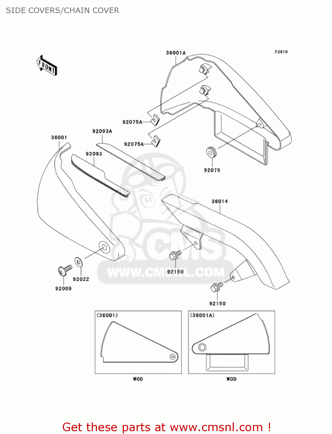 SIDE COVERS/CHAIN COVER VN800B10 VULCAN 800 CLASSIC 2005 USA CALIFORNIA CANADA