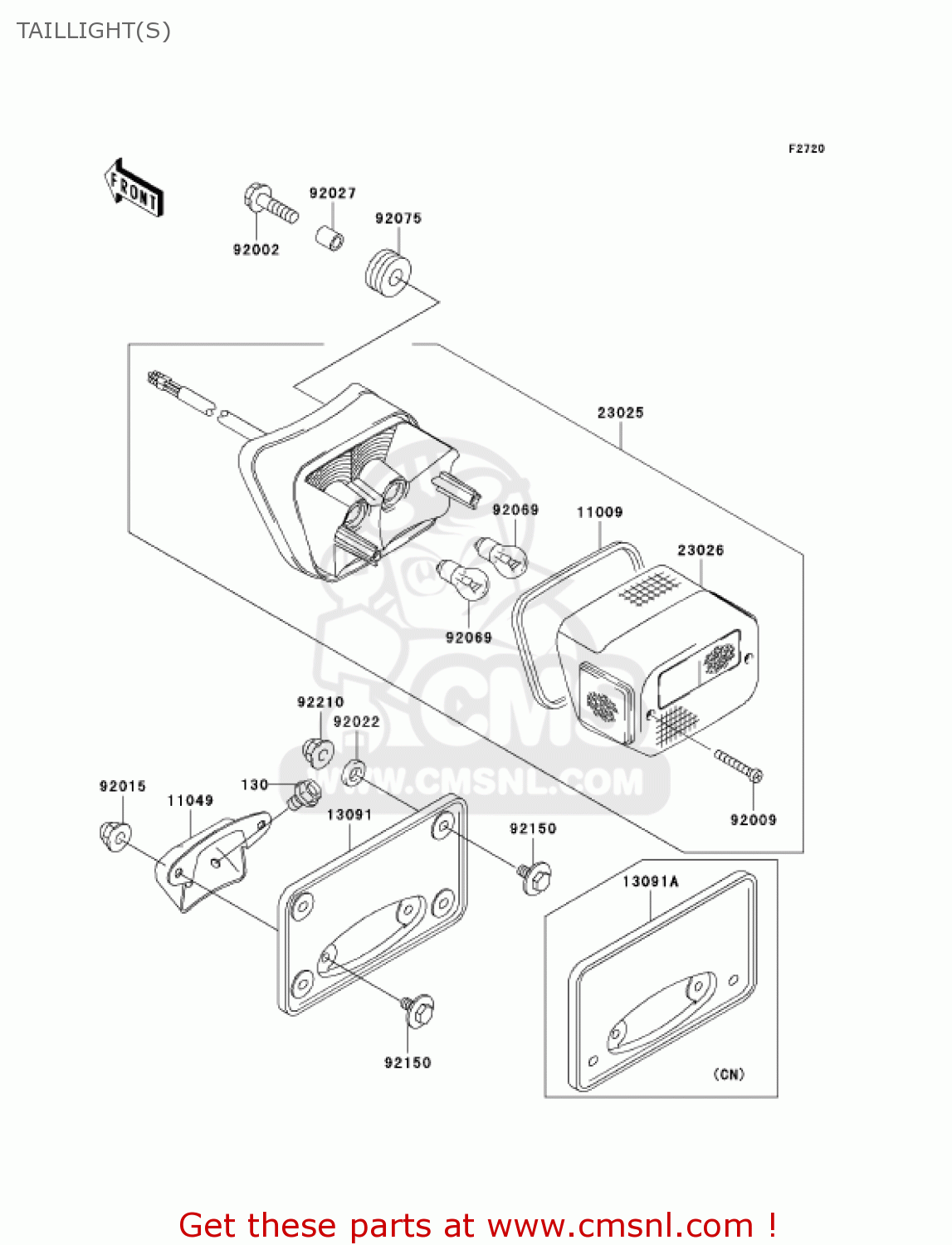 TAILLIGHT(S) VN800B10 VULCAN 800 CLASSIC 2005 USA CALIFORNIA CANADA