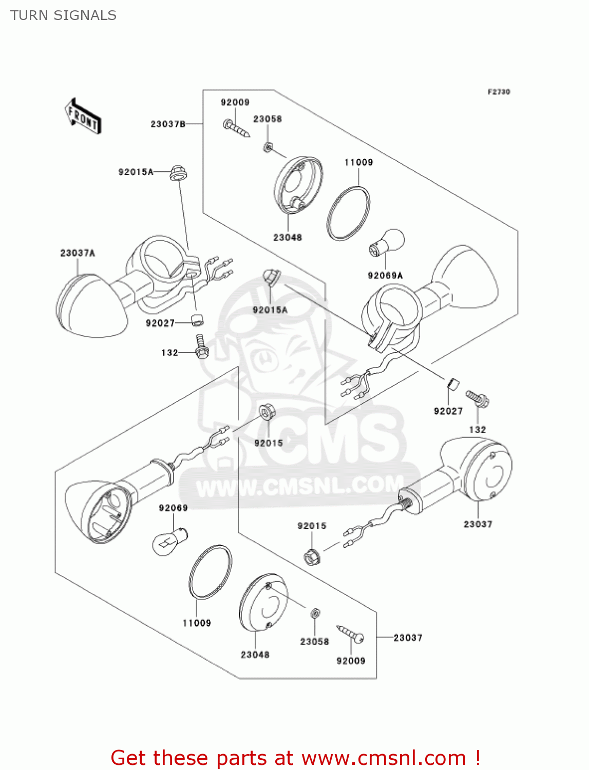 TURN SIGNALS VN800B10 VULCAN 800 CLASSIC 2005 USA CALIFORNIA CANADA