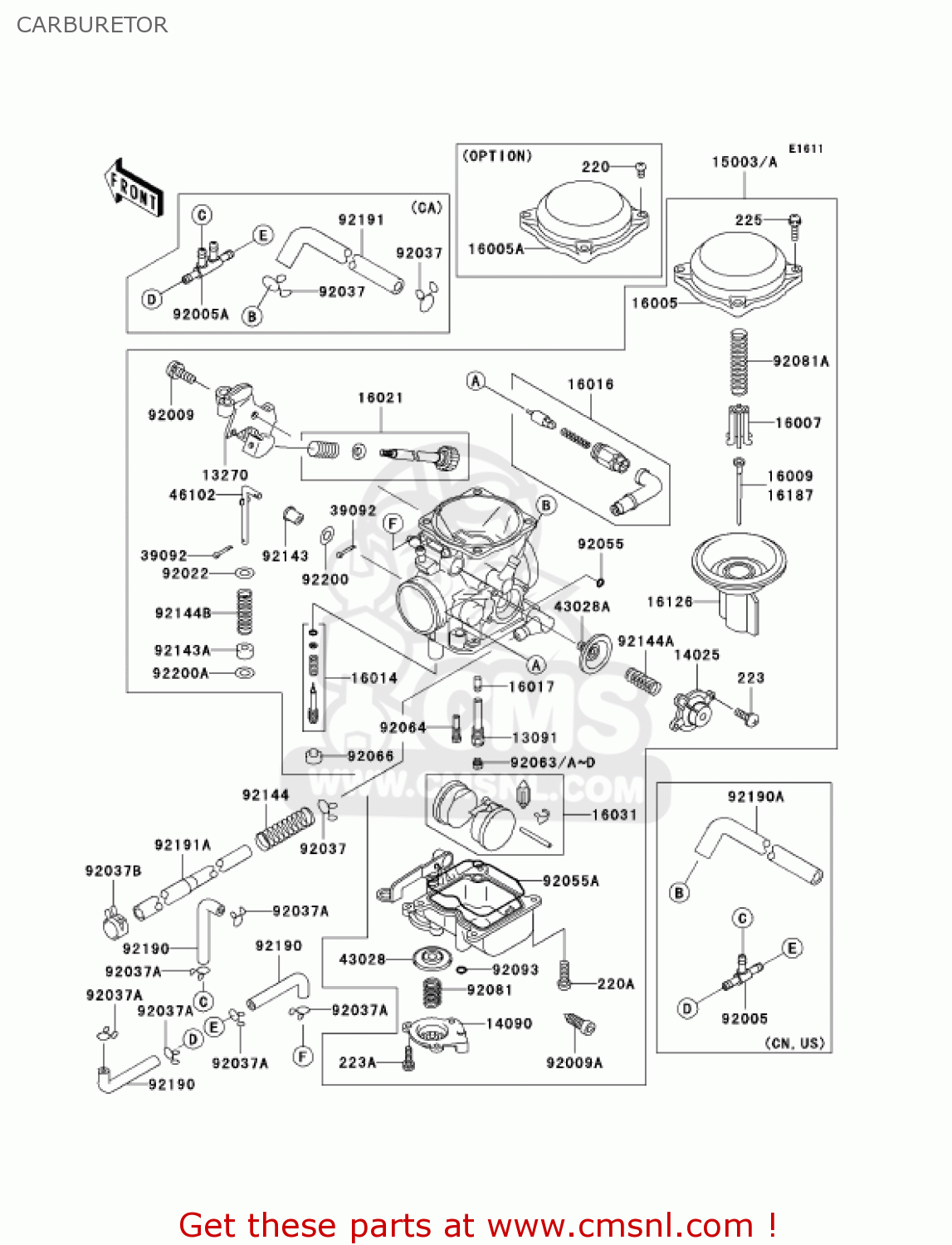 CARBURETOR VN800B10 VULCAN 800 CLASSIC 2005 USA CALIFORNIA CANADA