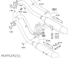MUFFLER(S) - VN800B10 VULCAN 800 CLASSIC 2005 USA CALIFORNIA CANADA