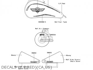 DECALS (C.P.RED)(CA,US) - VN800B10 VULCAN 800 CLASSIC 2005 USA CALIFORNIA CANADA