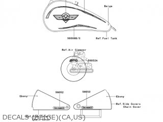 DECALS (BEIGE)(CA,US) - VN800B10 VULCAN 800 CLASSIC 2005 USA CALIFORNIA CANADA