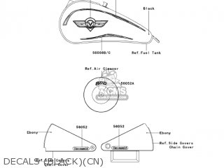 DECALS (BLACK)(CN) - VN800B10 VULCAN 800 CLASSIC 2005 USA CALIFORNIA CANADA