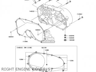 RIGHT ENGINE COVER(S) - VN800B10 VULCAN 800 CLASSIC 2005 USA CALIFORNIA CANADA