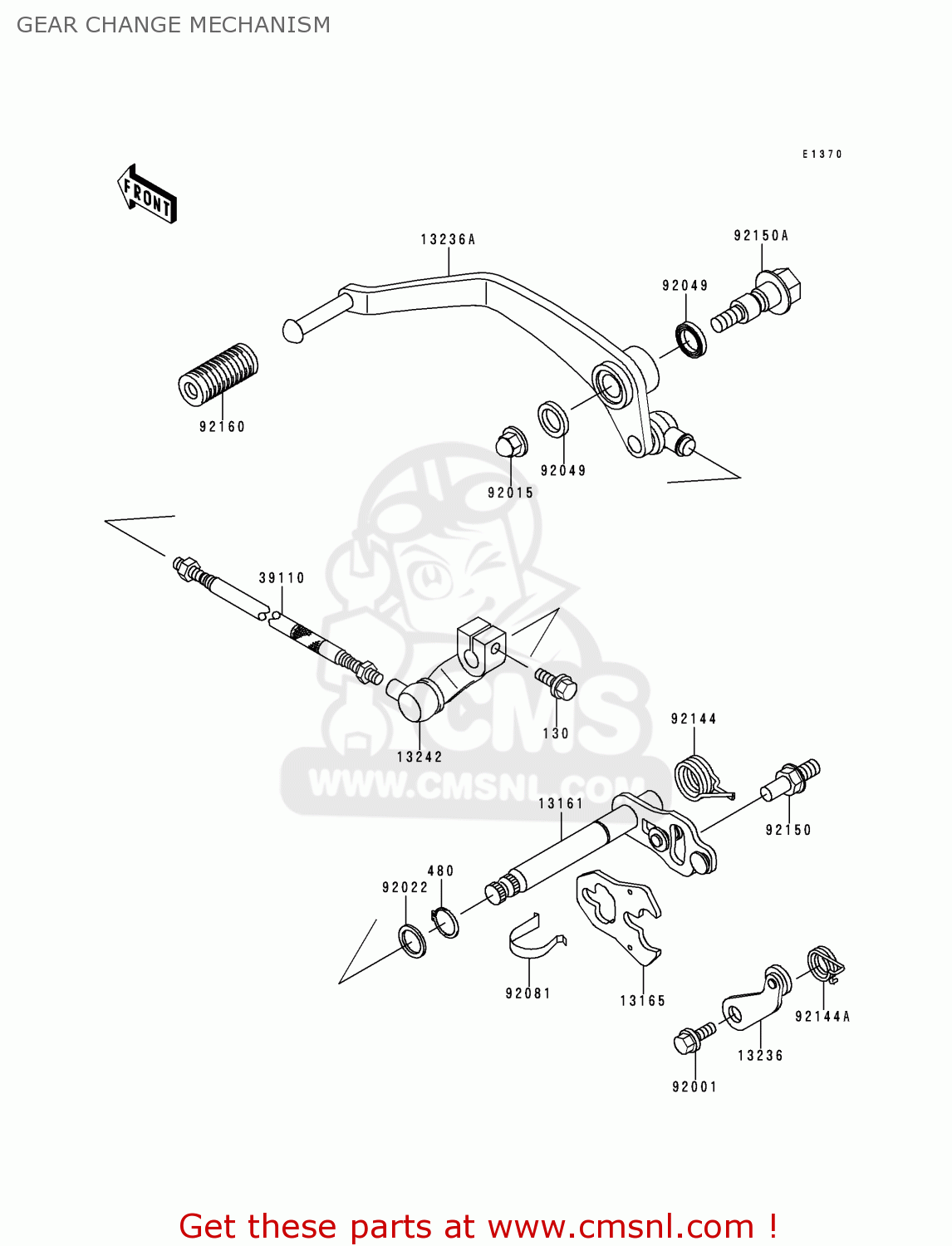 GEAR CHANGE MECHANISM VN800B2 VN800 CLASSIC 1997 EU UK FR AR FG GR IT NR SD SP ST