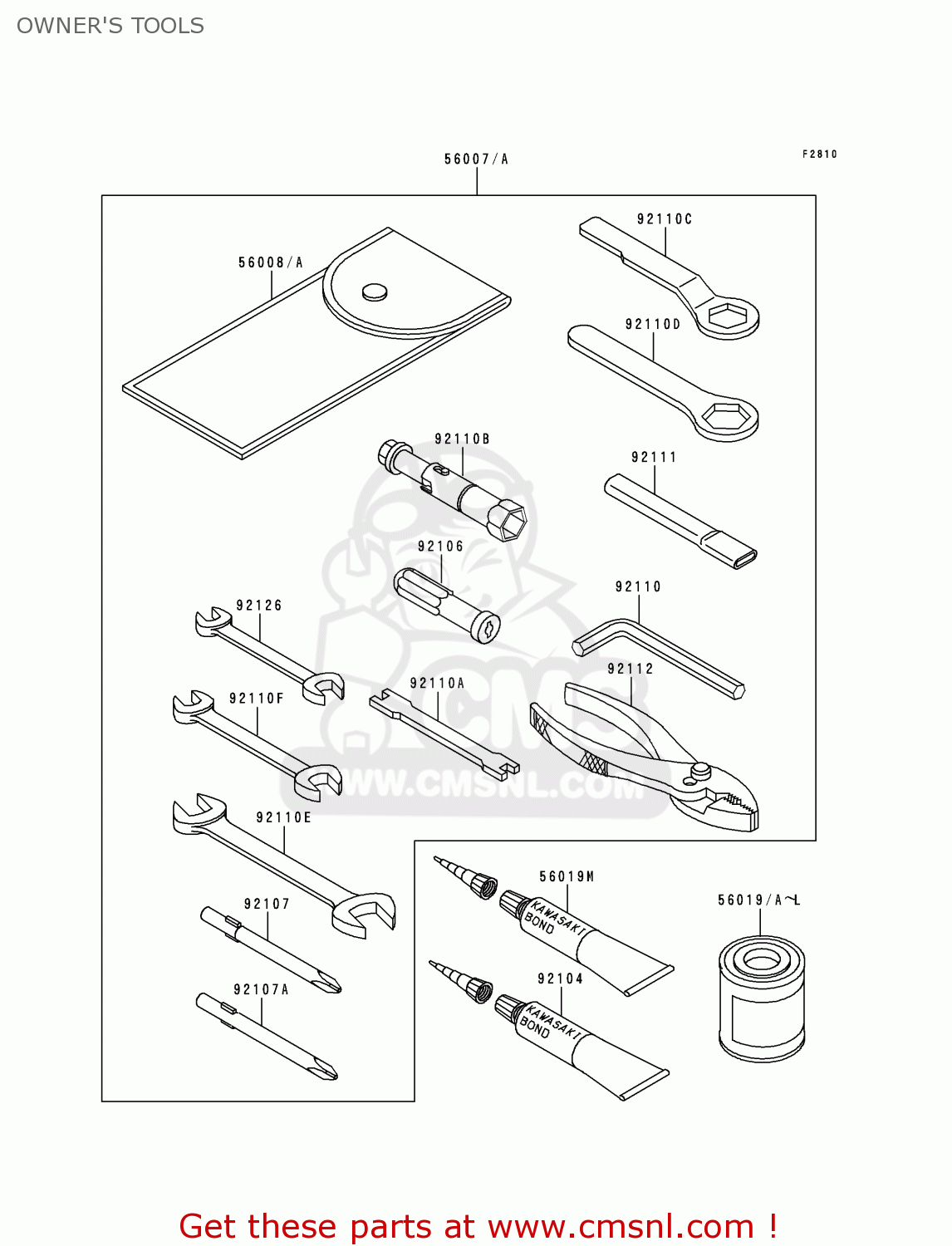 OWNER'S TOOLS VN800B2 VN800 CLASSIC 1997 EU UK FR AR FG GR IT NR SD SP ST