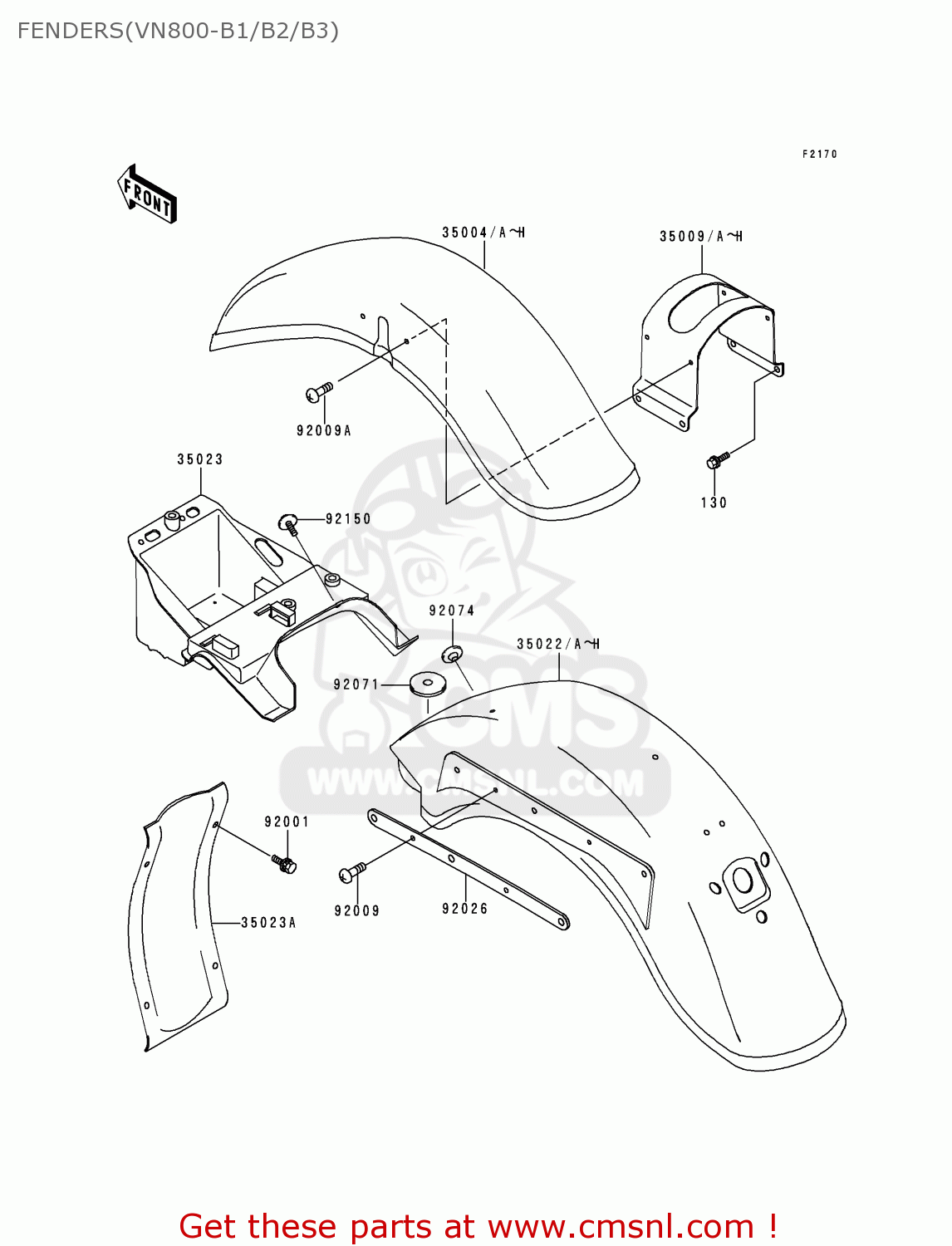 FENDERS(VN800-B1/B2/B3) VN800B2 VULCAN 800 CLASSIC 1997 USA CALIFORNIA CANADA