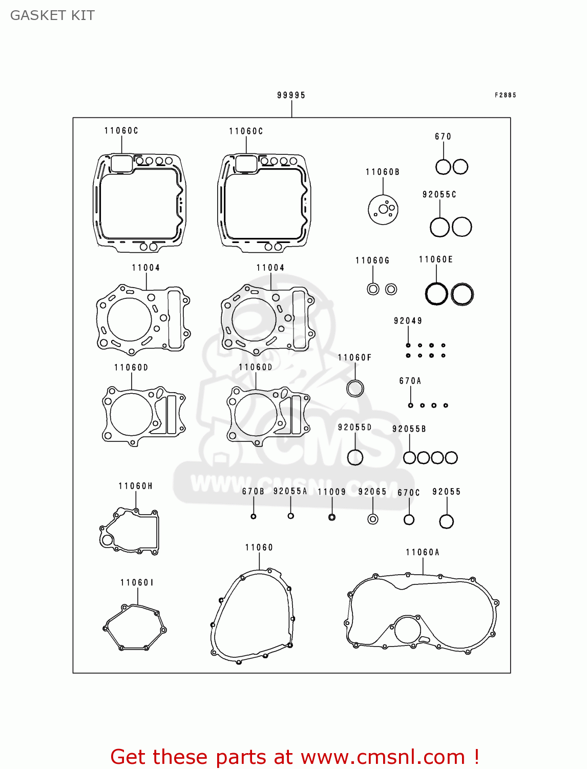 GASKET KIT VN800B2 VULCAN 800 CLASSIC 1997 USA CALIFORNIA CANADA