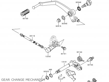 GEAR CHANGE MECHANISM - VN800B2 VULCAN 800 CLASSIC 1997 USA CALIFORNIA CANADA