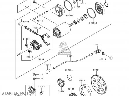 STARTER MOTOR - VN800B2 VULCAN 800 CLASSIC 1997 USA CALIFORNIA CANADA