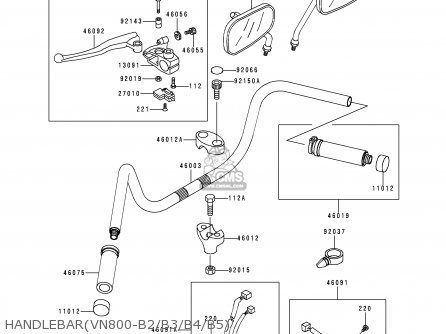 HANDLEBAR(VN800-B2/B3/B4/B5) - VN800B2 VULCAN 800 CLASSIC 1997 USA CALIFORNIA CANADA