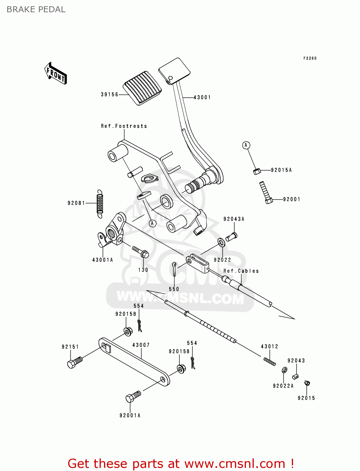 BRAKE PEDAL VN800B2A VN800 CLASSIC 1997 NETHERLANDS