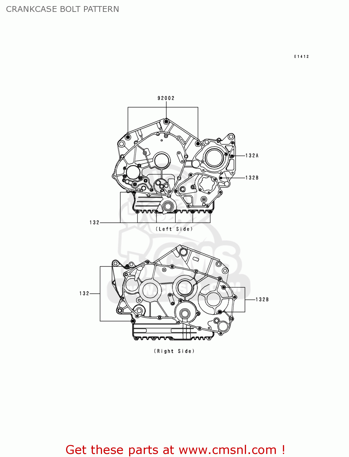 CRANKCASE BOLT PATTERN VN800B3 VN800 CLASSIC 1998 EURO UK FR NL AR FG GR IT NR SD SP ST