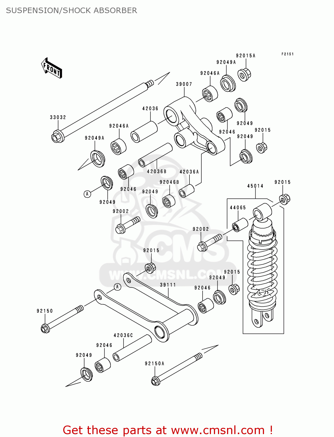 SUSPENSION/SHOCK ABSORBER VN800B3 VN800 CLASSIC 1998 EURO UK FR NL AR FG GR IT NR SD SP ST
