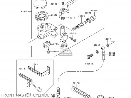FRONT MASTER CYLINDER - VN800B3 VN800 CLASSIC 1998 EURO UK FR NL AR FG GR IT NR SD SP ST