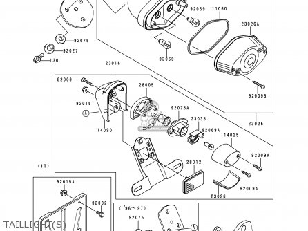TAILLIGHT(S) - VN800B3 VN800 CLASSIC 1998 EURO UK FR NL AR FG GR IT NR SD SP ST