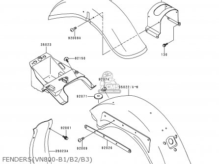 FENDERS(VN800-B1/B2/B3) - VN800B3 VULCAN 800 CLASSIC 1998 USA CALIFORNIA CANADA