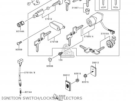 IGNITION SWITCH/LOCKS/REFLECTORS - VN800B3 VULCAN 800 CLASSIC 1998 USA CALIFORNIA CANADA