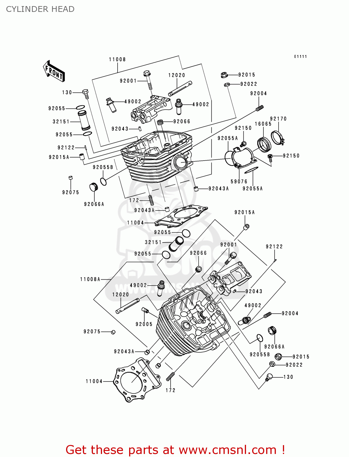 CYLINDER HEAD VN800B5 VN800 CLASSIC 2000 EURO UK FR NL AR FG IS IT NR SD SP ST