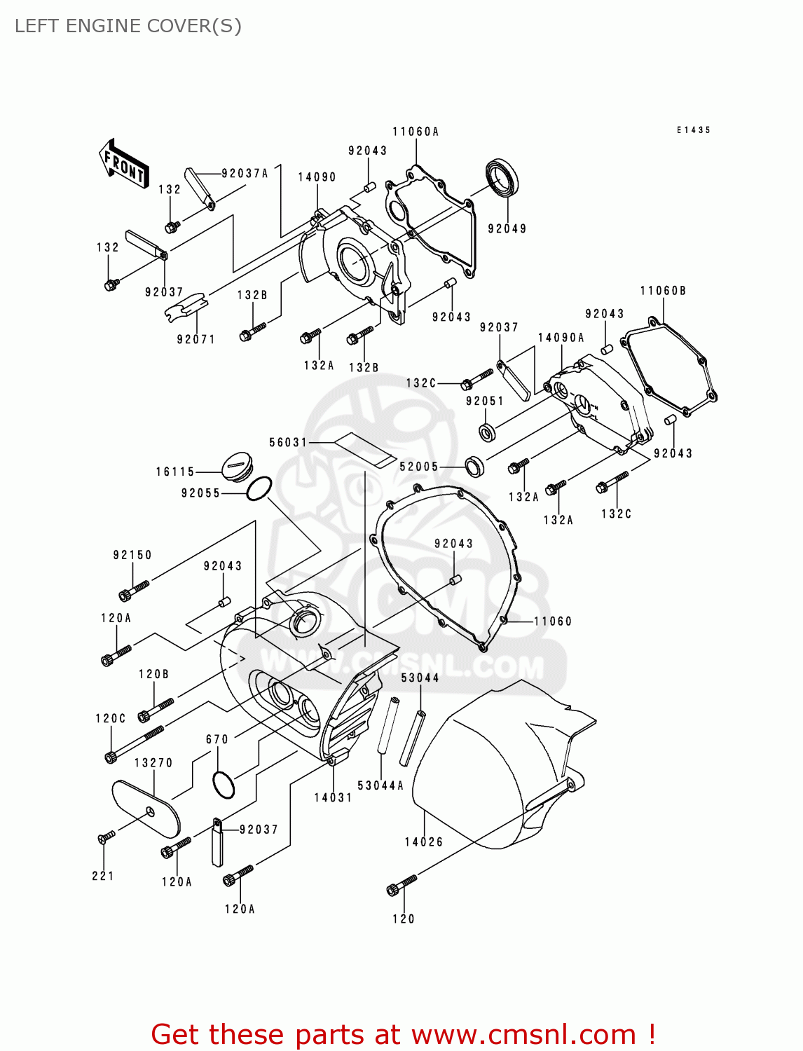 LEFT ENGINE COVER(S) VN800B5 VN800 CLASSIC 2000 EURO UK FR NL AR FG IS IT NR SD SP ST