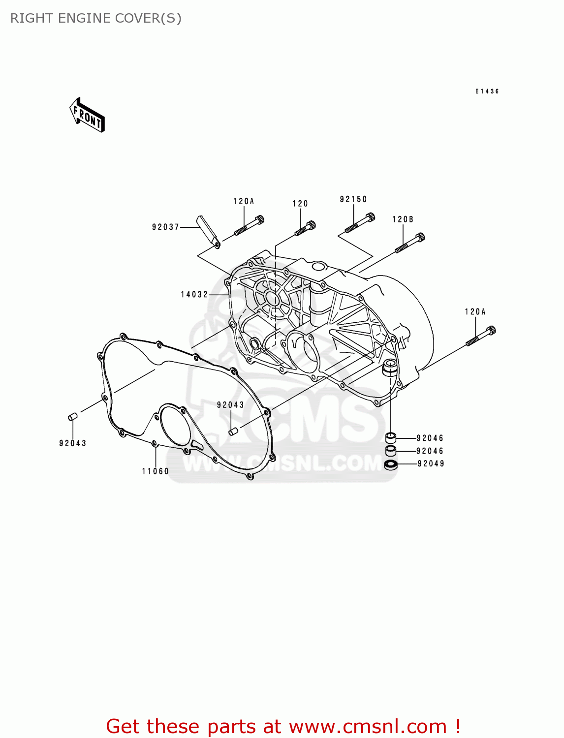 RIGHT ENGINE COVER(S) VN800B5 VN800 CLASSIC 2000 EURO UK FR NL AR FG IS IT NR SD SP ST