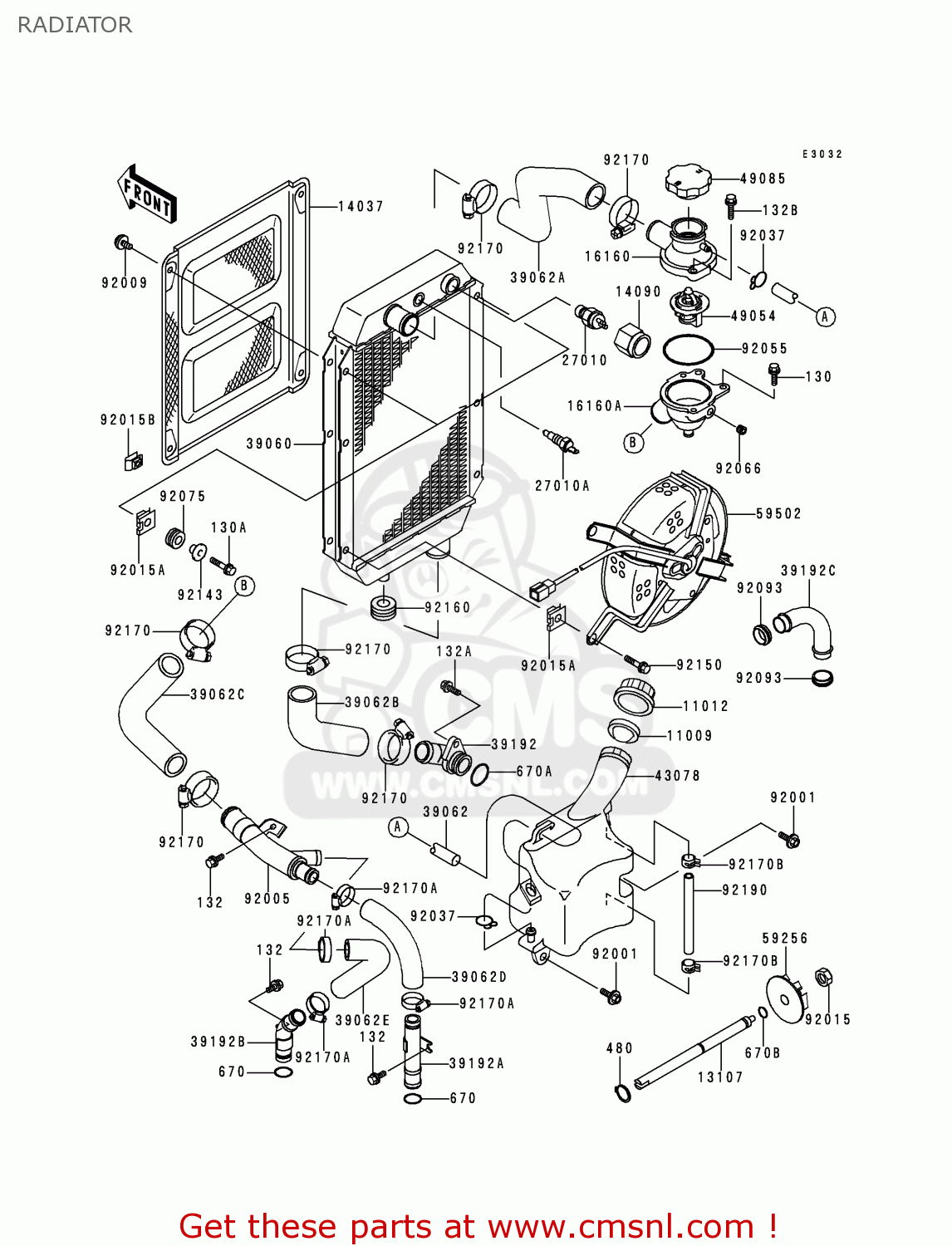 RADIATOR VN800B5 VN800 CLASSIC 2000 EURO UK FR NL AR FG IS IT NR SD SP ST