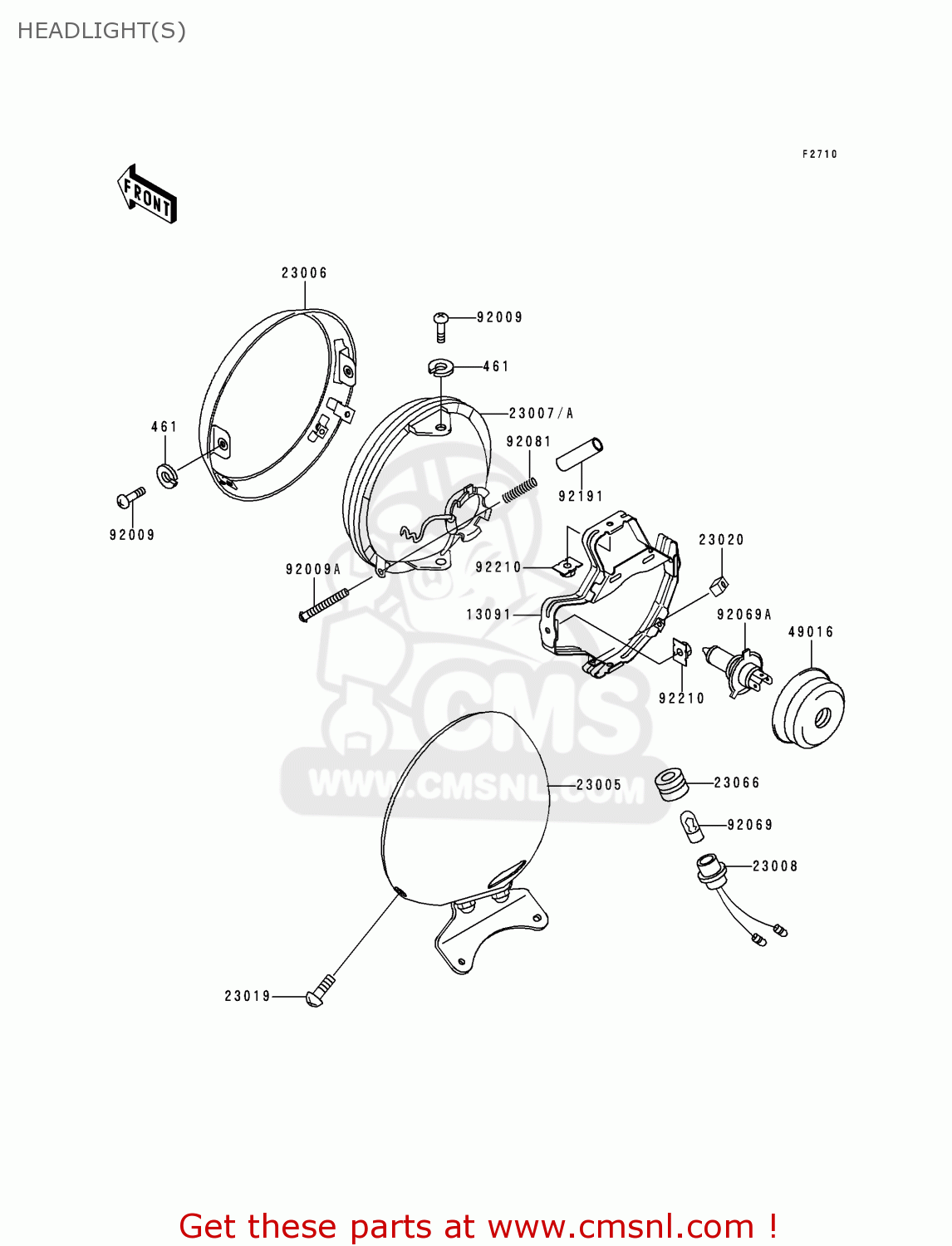 HEADLIGHT(S) VN800B5 VN800 CLASSIC 2000 EURO UK FR NL AR FG IS IT NR SD SP ST