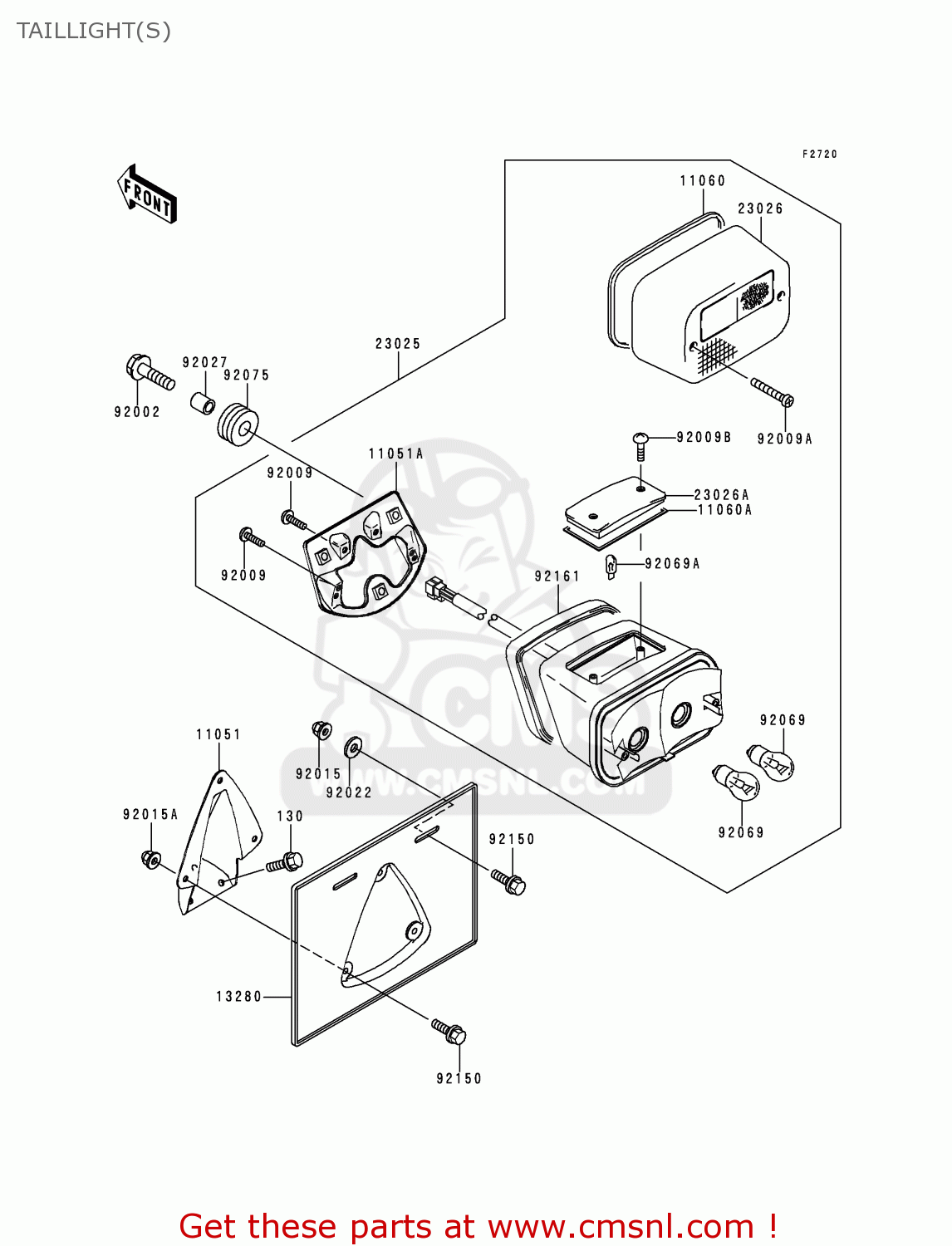 TAILLIGHT(S) VN800B5 VN800 CLASSIC 2000 EURO UK FR NL AR FG IS IT NR SD SP ST
