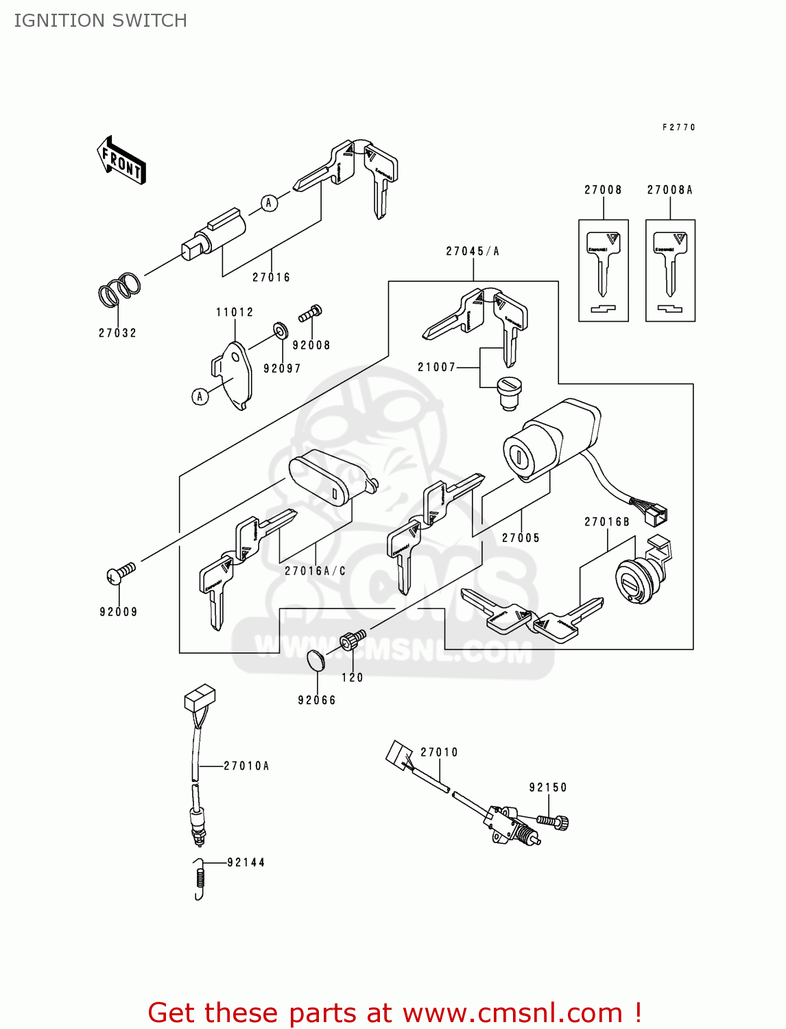 IGNITION SWITCH VN800B5 VN800 CLASSIC 2000 EURO UK FR NL AR FG IS IT NR SD SP ST