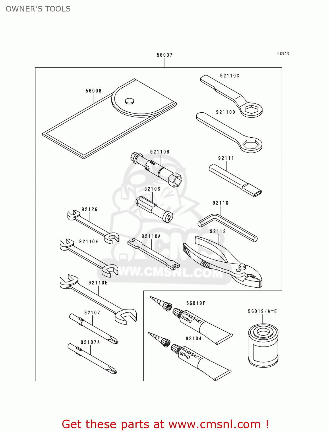 OWNER'S TOOLS VN800B5 VN800 CLASSIC 2000 EURO UK FR NL AR FG IS IT NR SD SP ST