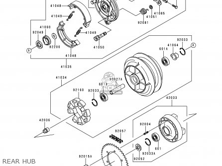REAR HUB - VN800B5 VN800 CLASSIC 2000 EURO UK FR NL AR FG IS IT NR SD SP ST