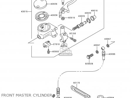 FRONT MASTER CYLINDER - VN800B5 VN800 CLASSIC 2000 EURO UK FR NL AR FG IS IT NR SD SP ST