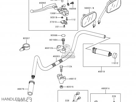 HANDLEBAR - VN800B5 VN800 CLASSIC 2000 EURO UK FR NL AR FG IS IT NR SD SP ST