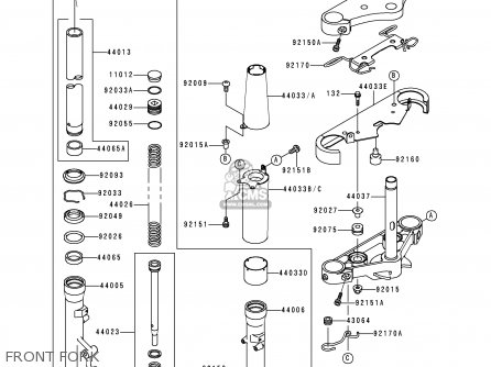 FRONT FORK - VN800B5 VN800 CLASSIC 2000 EURO UK FR NL AR FG IS IT NR SD SP ST