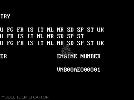 MODEL IDENTIFCATION - VN800B5 VN800 CLASSIC 2000 EURO UK FR NL AR FG IS IT NR SD SP ST