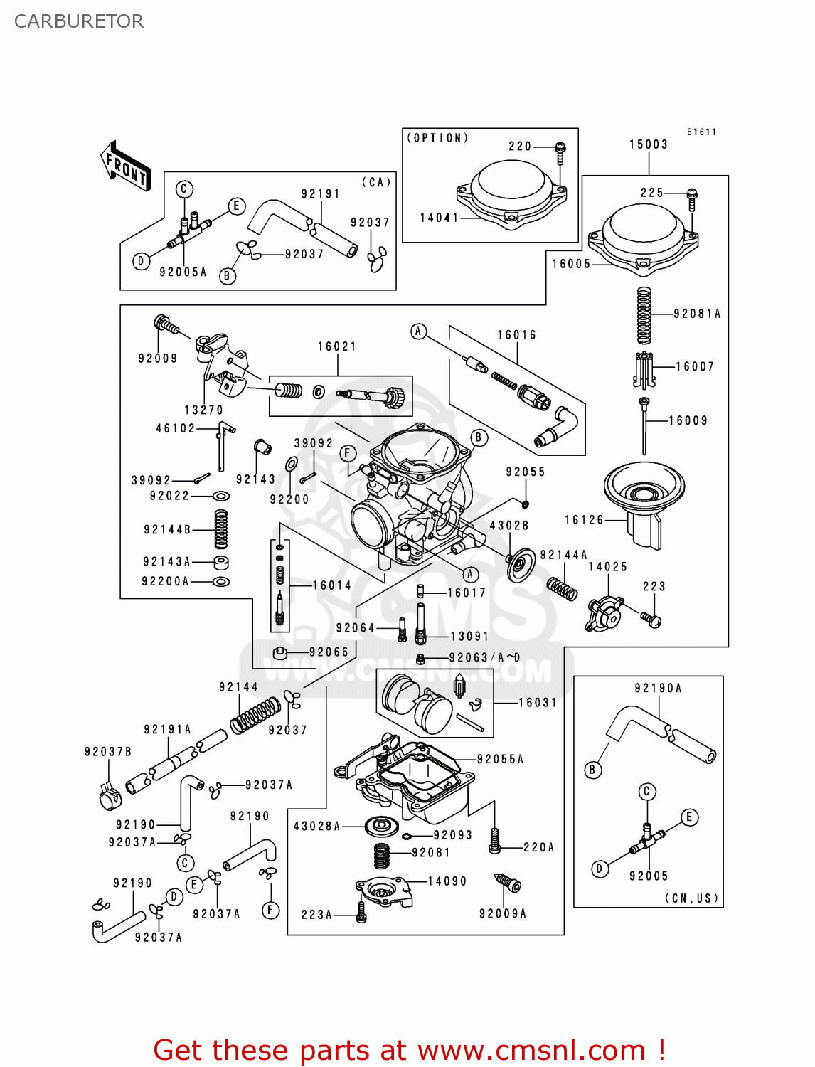 CARBURETOR VN800B5 VULCAN 800 CLASSIC 2000 USA CALIFORNIA CANADA