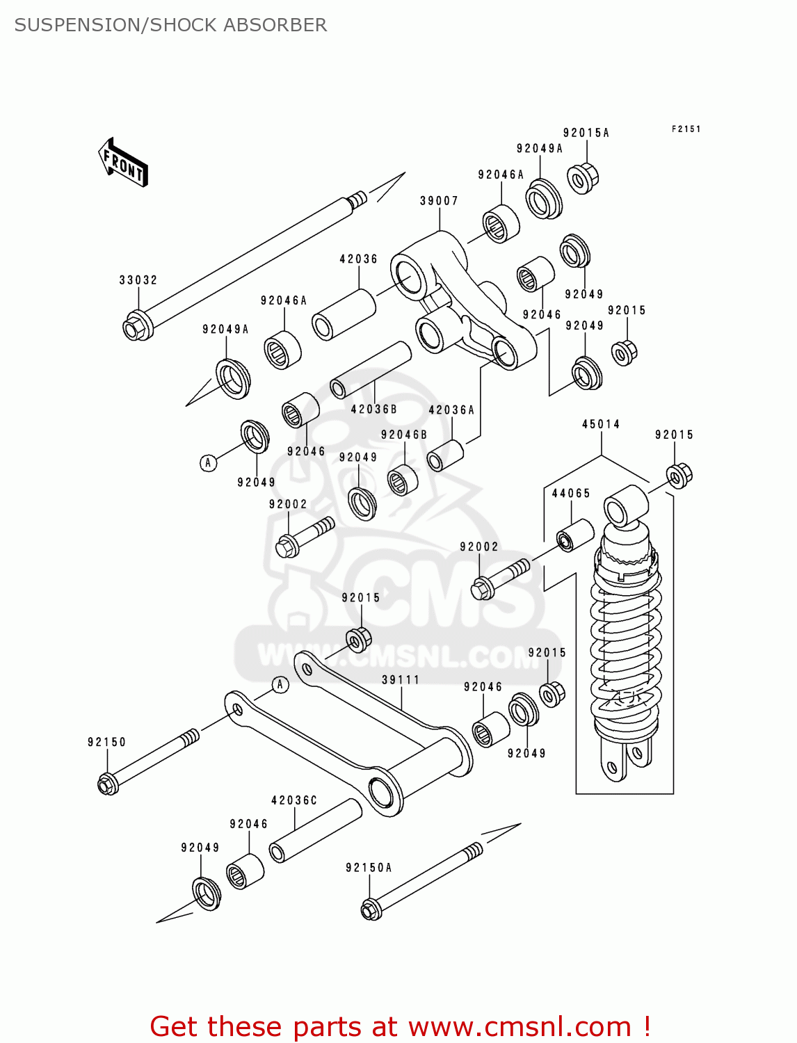 SUSPENSION/SHOCK ABSORBER VN800B5 VULCAN 800 CLASSIC 2000 USA CALIFORNIA CANADA
