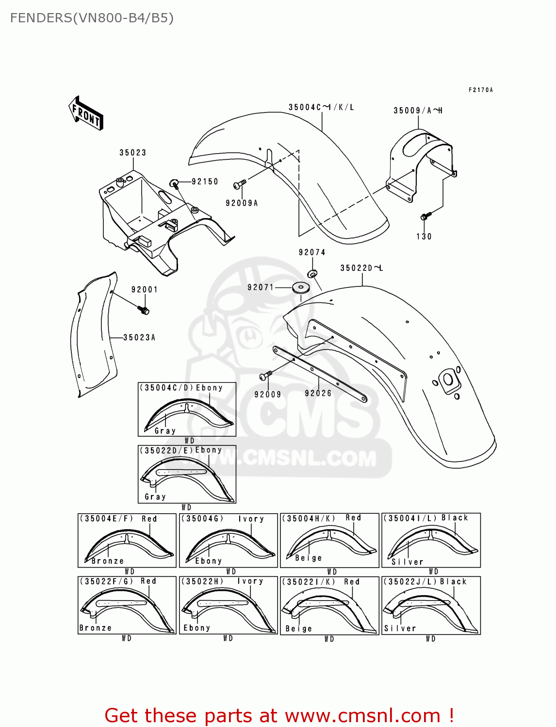 FENDERS(VN800-B4/B5) VN800B5 VULCAN 800 CLASSIC 2000 USA CALIFORNIA CANADA