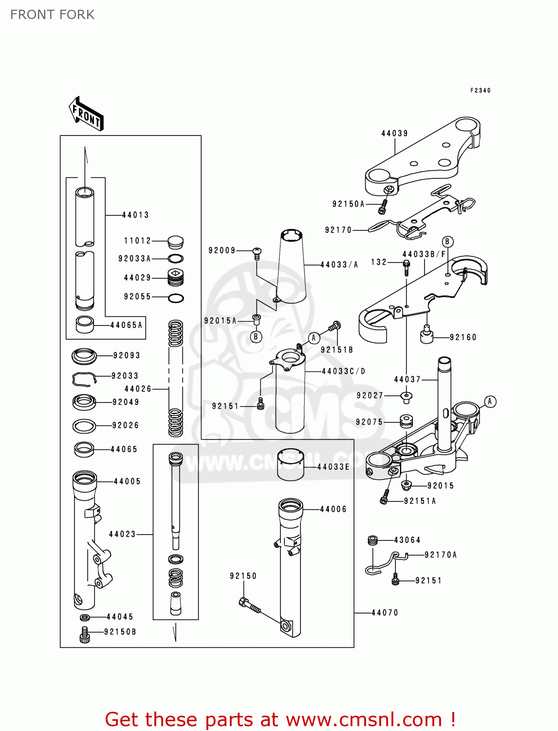 FRONT FORK VN800B5 VULCAN 800 CLASSIC 2000 USA CALIFORNIA CANADA