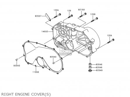 RIGHT ENGINE COVER(S) - VN800B5 VULCAN 800 CLASSIC 2000 USA CALIFORNIA CANADA
