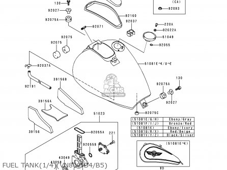 FUEL TANK(1/4)(VN800-B4/B5) - VN800B5 VULCAN 800 CLASSIC 2000 USA CALIFORNIA CANADA