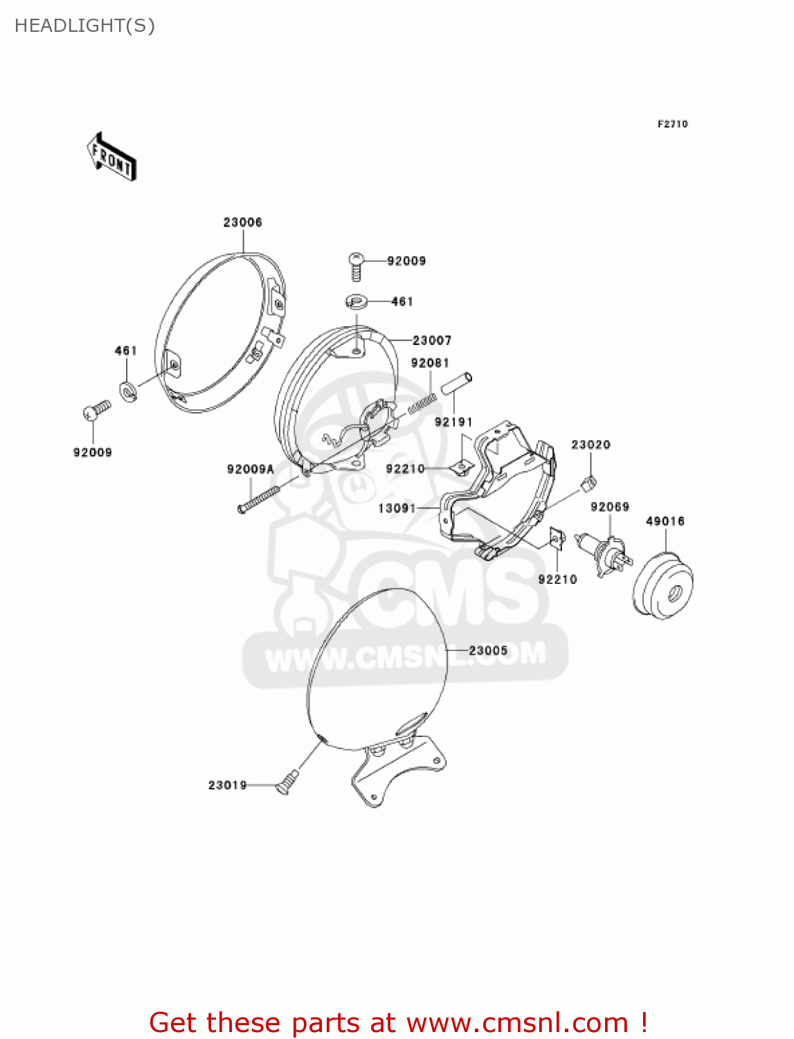 HEADLIGHT(S) VN800B6 VULCAN 800 CLASSIC 2001 USA CALIFORNIA CANADA